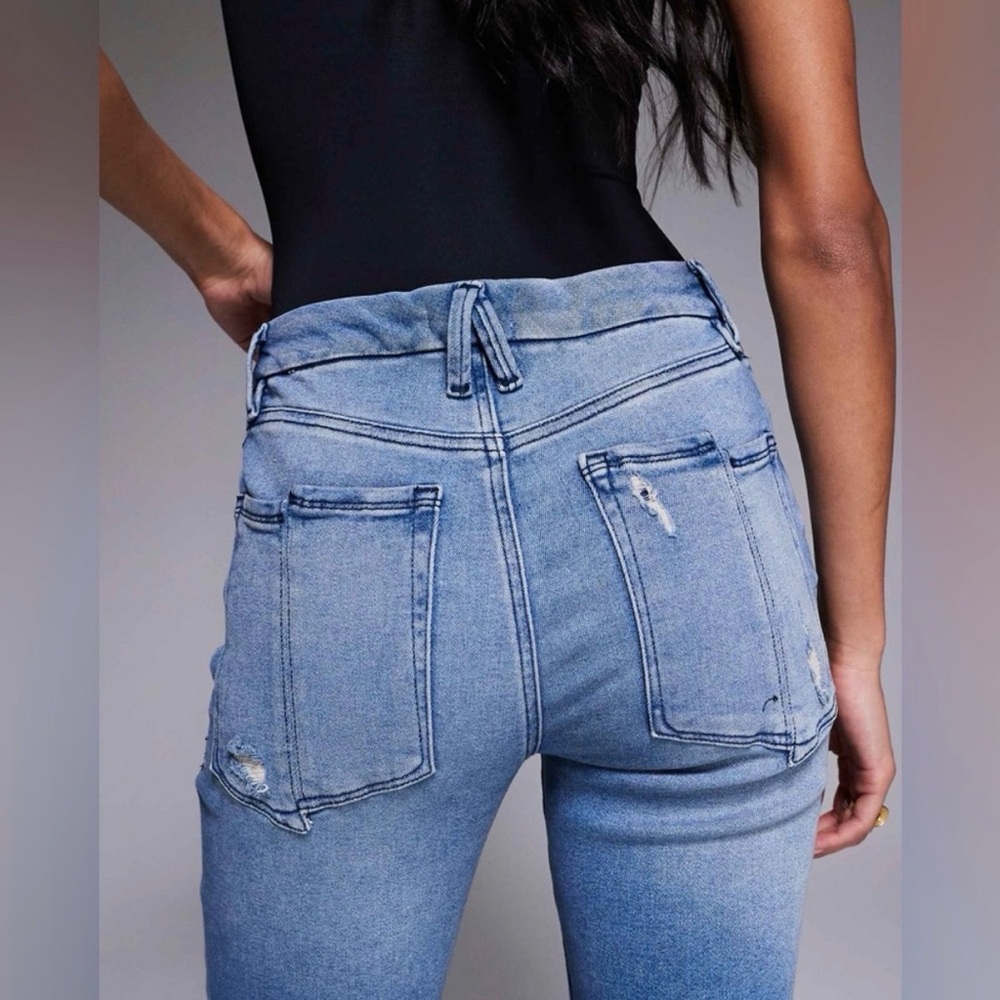 GOOD AMERICAN Good Legs Straight Split Pocket Women's Jeans - NEW - 27 - Picture 3 of 12